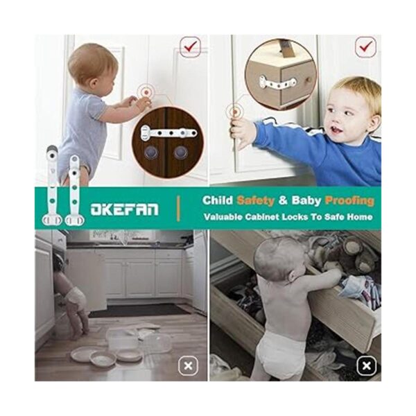 OKEFAN 12 cierres adhesivos para niños cajones cajones_6