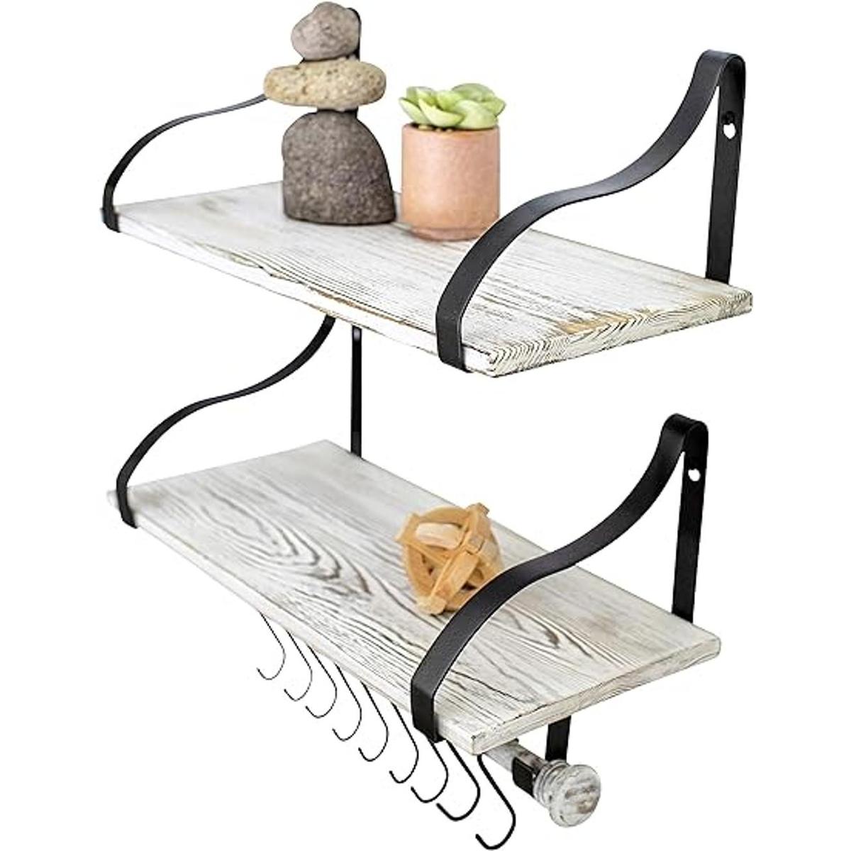 Estantes flotantes para especias montados en la pared con