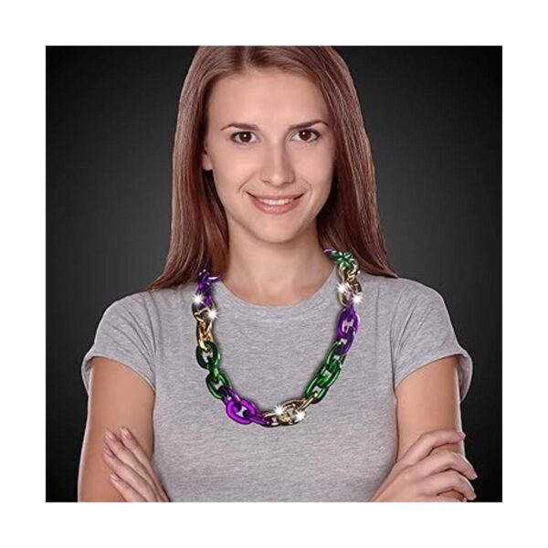 Collar de cadena jumbo Mardi Gras para fiestas LED_4