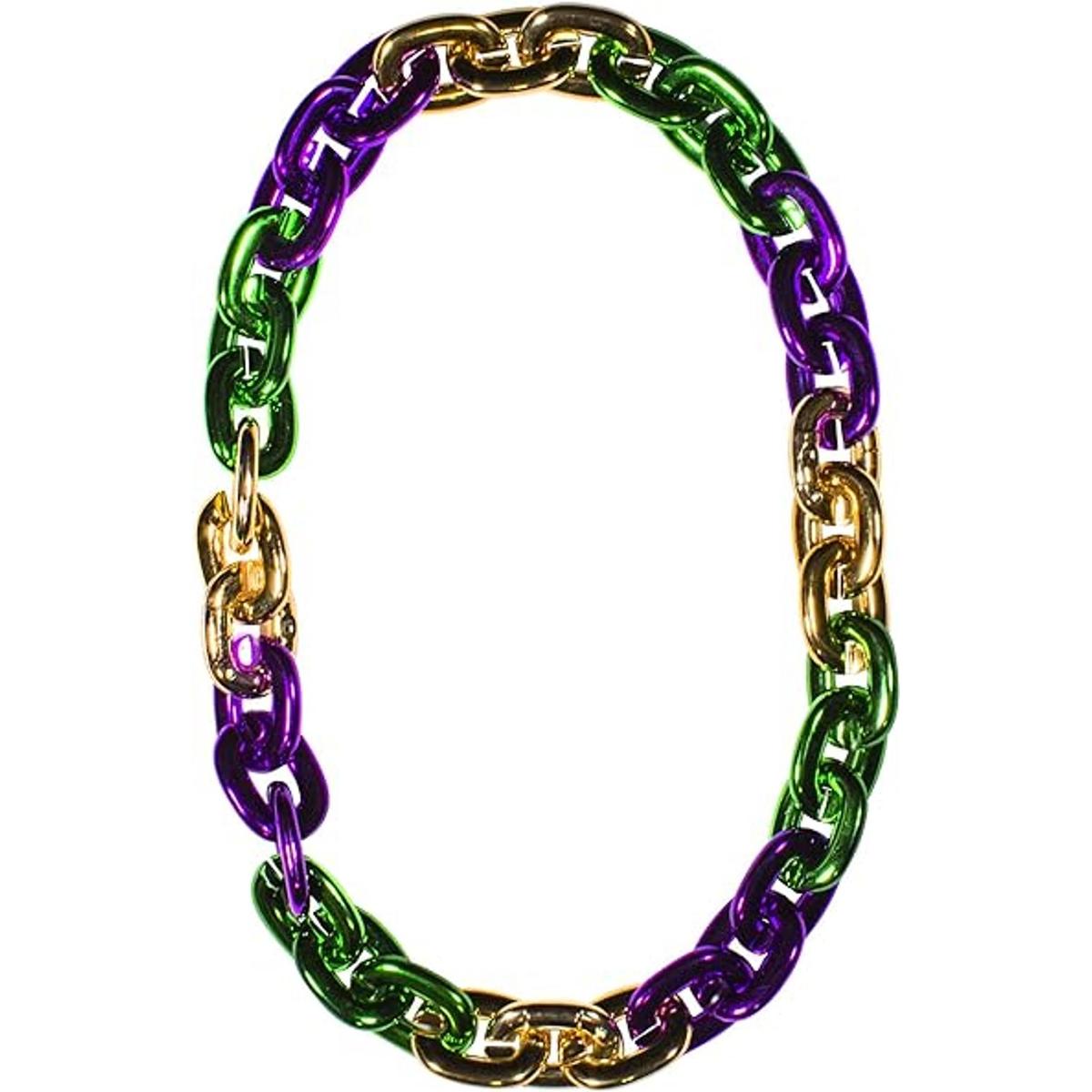 Collar de cadena jumbo Mardi Gras para fiestas LED