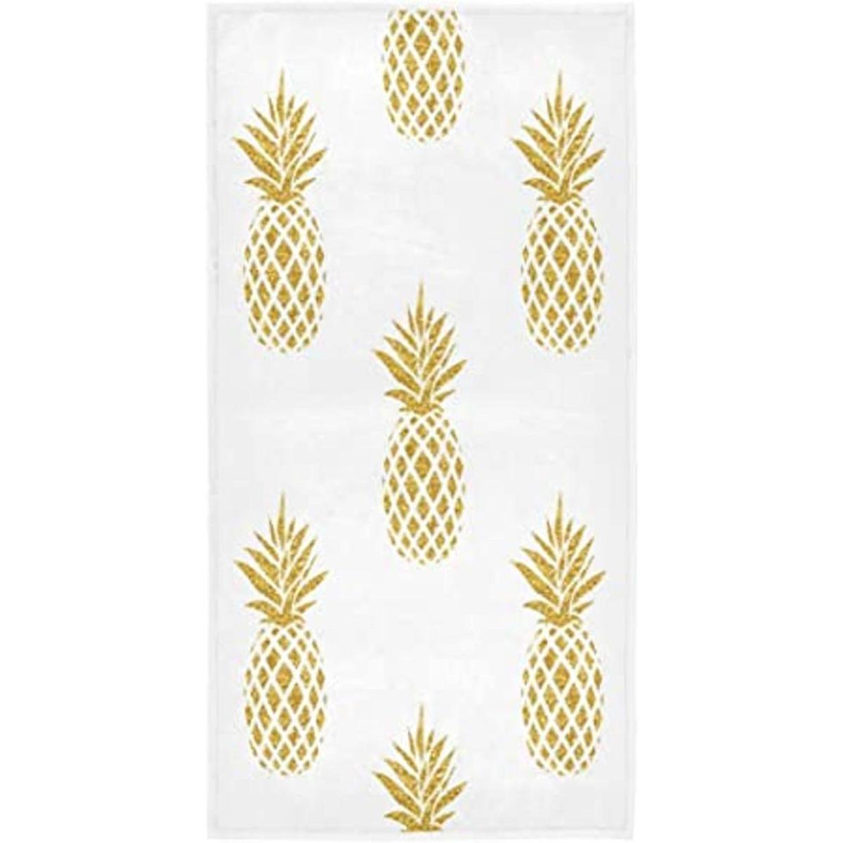 Toallas de mano de piña de oro ultra suaves de lujo para