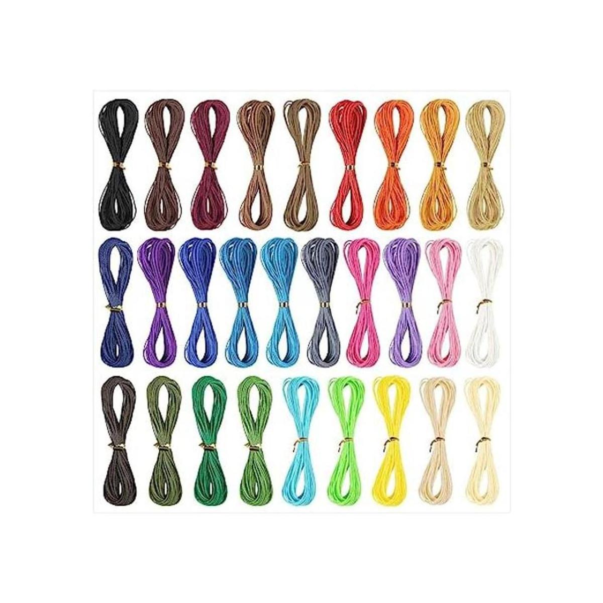 Cordón de poliéster encerado de 35 colores de 0.39