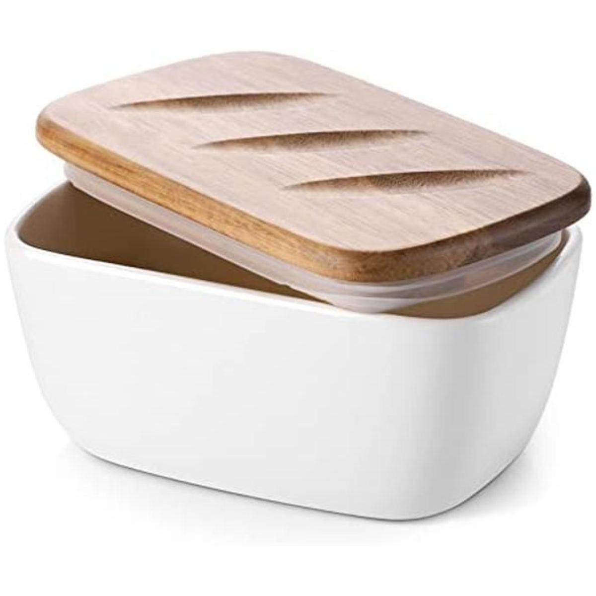 DOWAN Mantequilla plato de mantequilla de cerámica con