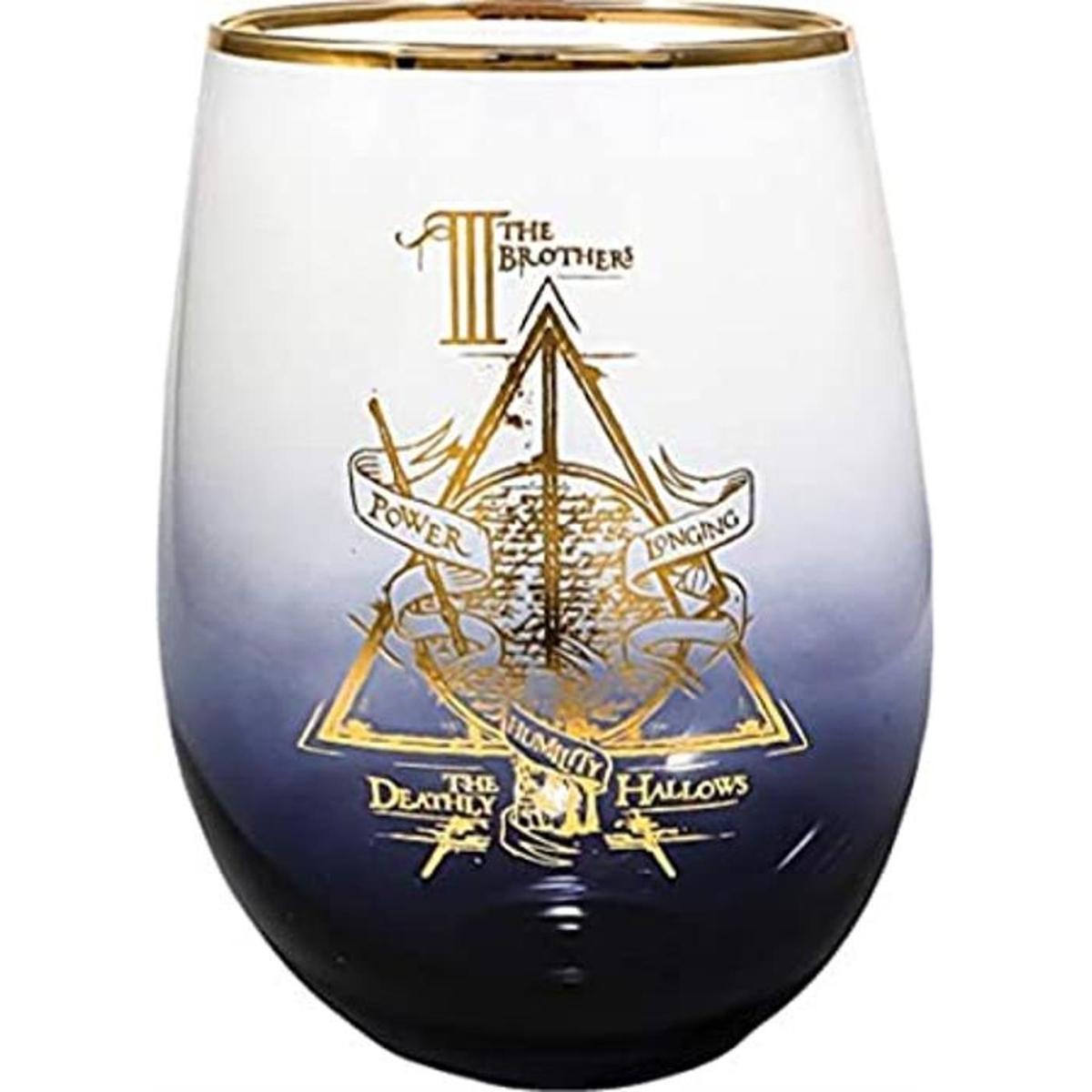 Spoontiques Deathly Hallows Vaso sin tallo 20 onzas negro