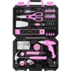 DEKOPRO Juego de herramientas rosa de 98 piezas kit de_1