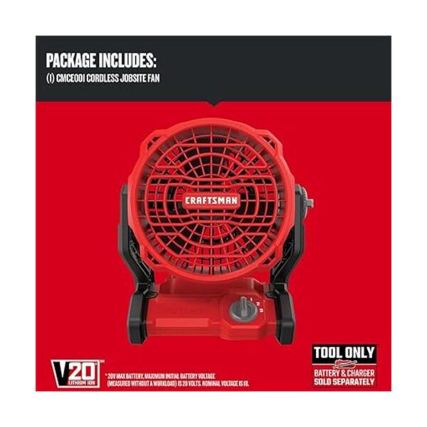 CRAFTSMAN Ventilador inalámbrico de 20 V MAX solo_3