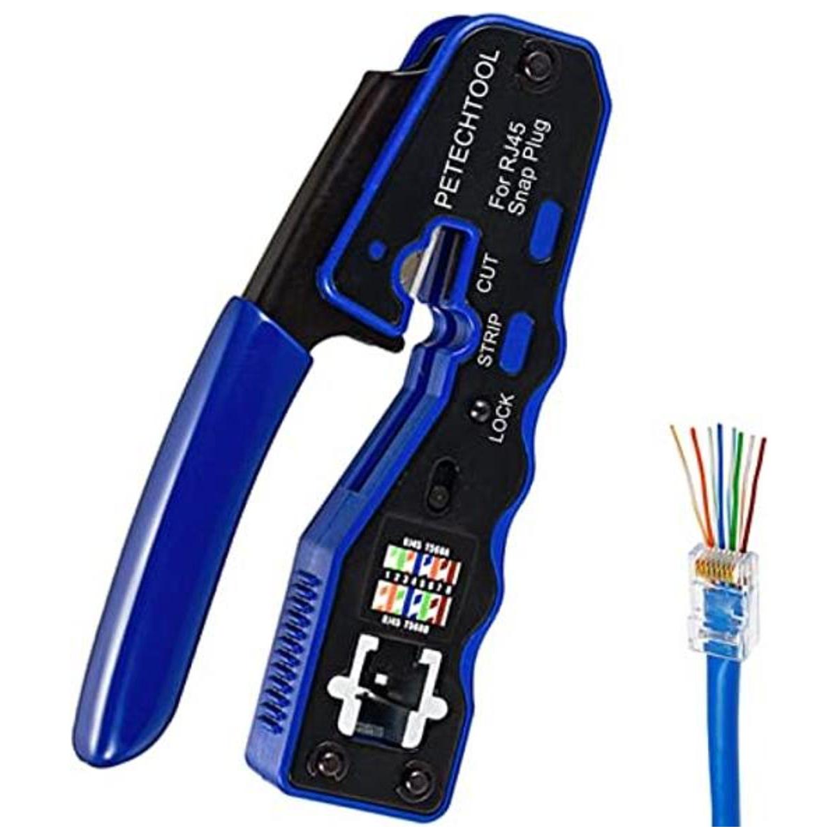 Herramienta de crimpado RJ45 Pass Through Crimper Cutter