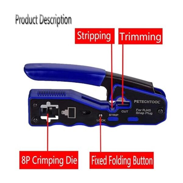 Herramienta de crimpado RJ45 Pass Through Crimper Cutter_2