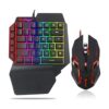 Teclado RGB para juegos de una mano y combo de mouse