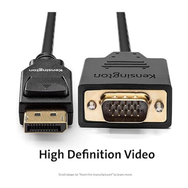 Kensington DisplayPort to VGA Cable Support up to 1080P_2