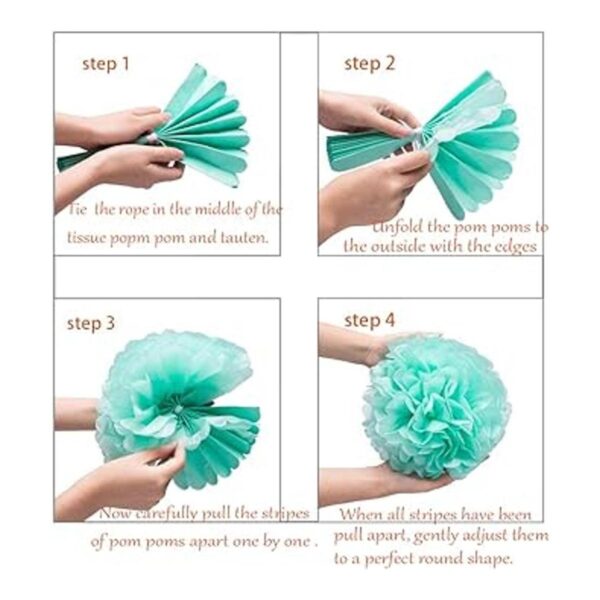 Juego de 21 pompones de papel de 8 10 y 12 pulgadas para