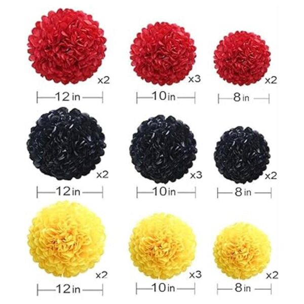 Juego de 21 pompones de papel de 8 10 y 12 pulgadas para