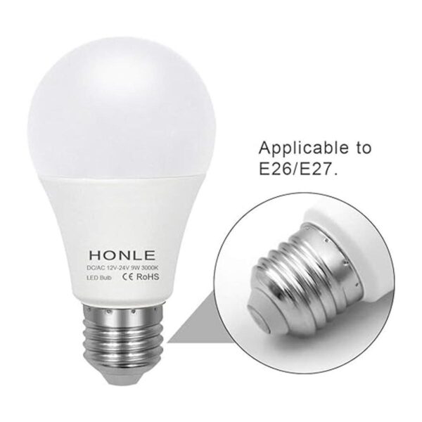 Bombillas LED E26 E27 12 V 24 V bajo voltaje 9 W blanco_4