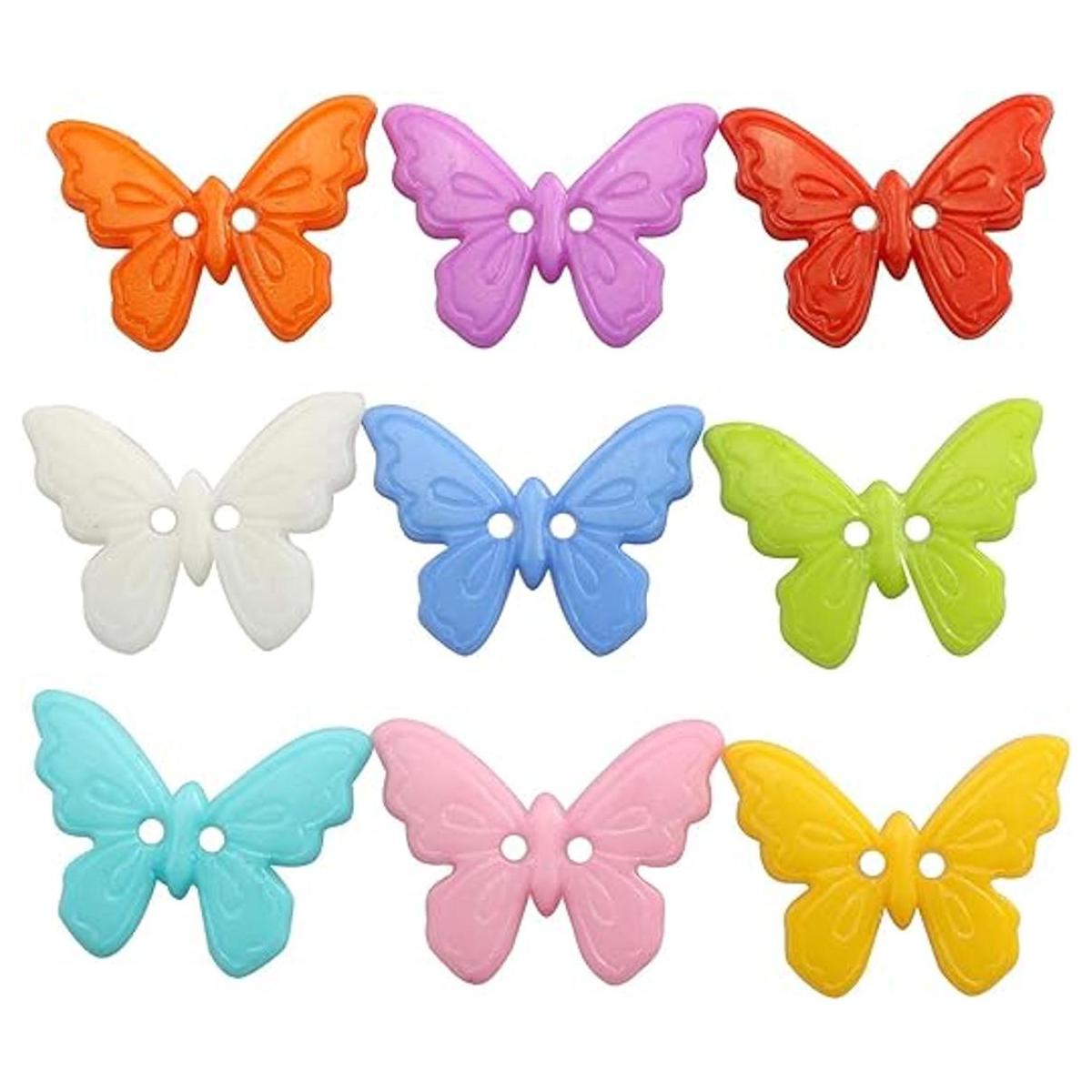 JCBIZ 60 botones de mariposa de dos ojos para