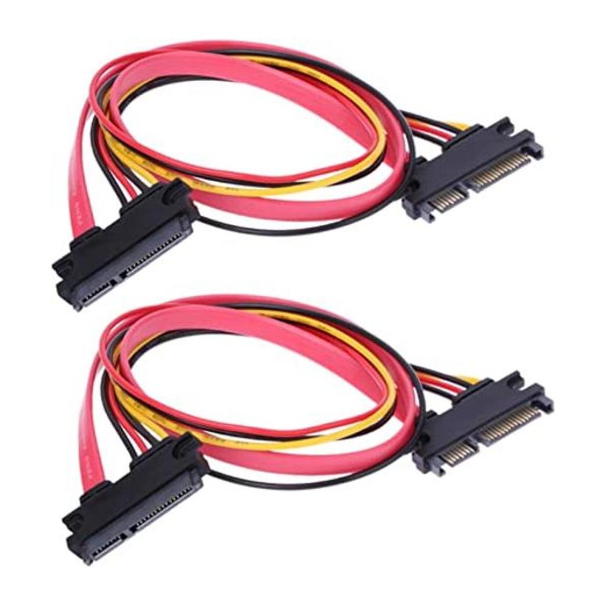 RLECS 2Pack 50cm SATA Power Cable 22Pin 715 Male Plug