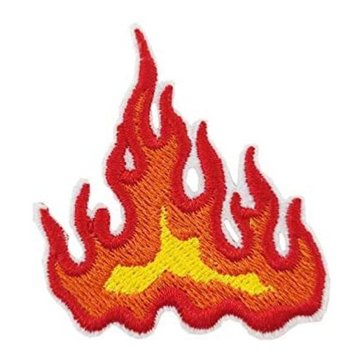 CutePatch Orange Red Flames Fire Blaze Embroidered Iron