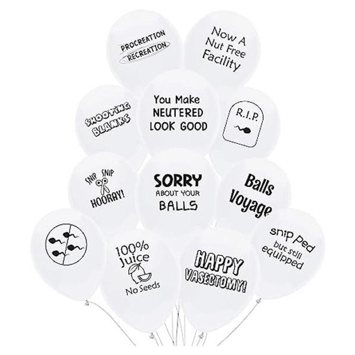 ROFLmart Funny Vasectomy Party Decorations Balloons