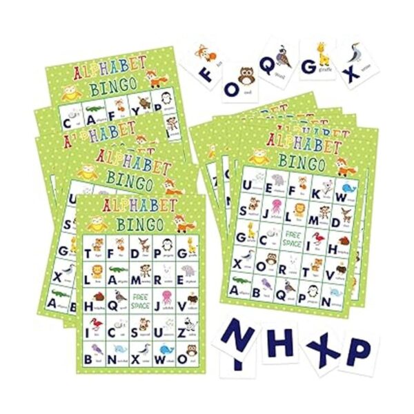 Alfabeto juego de bingo para niños 24 jugadores animales_2