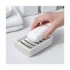TOPSKY Jabonera de cerámica de acero inoxidable para baño_4