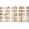 Gold Foil Washi Tape Set 15MM White Skinny Masking