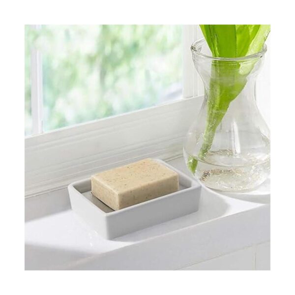 TOPSKY Jabonera de cerámica de acero inoxidable para baño_5