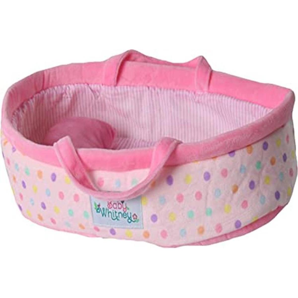 Cama de muñeca de bebé de lunares pastel de 18 pulgadas
