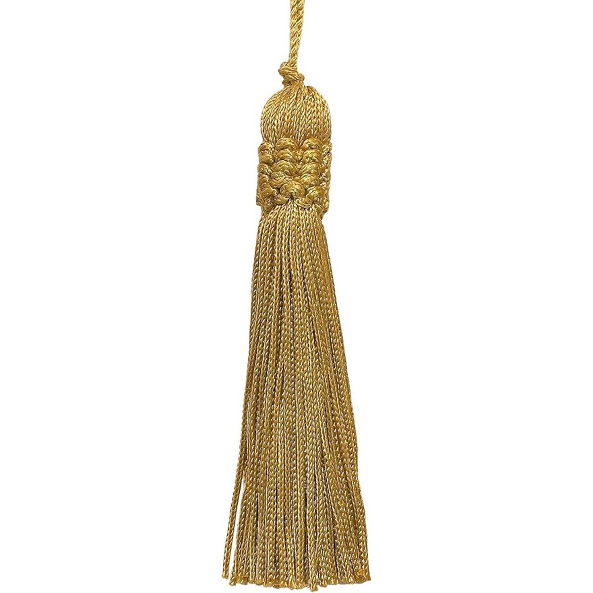 Juego de 10 borlas de cadena de cabeza de corona dorada