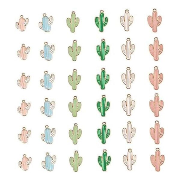 PH PandaHall 36 colgantes de cactus de 6 colores con
