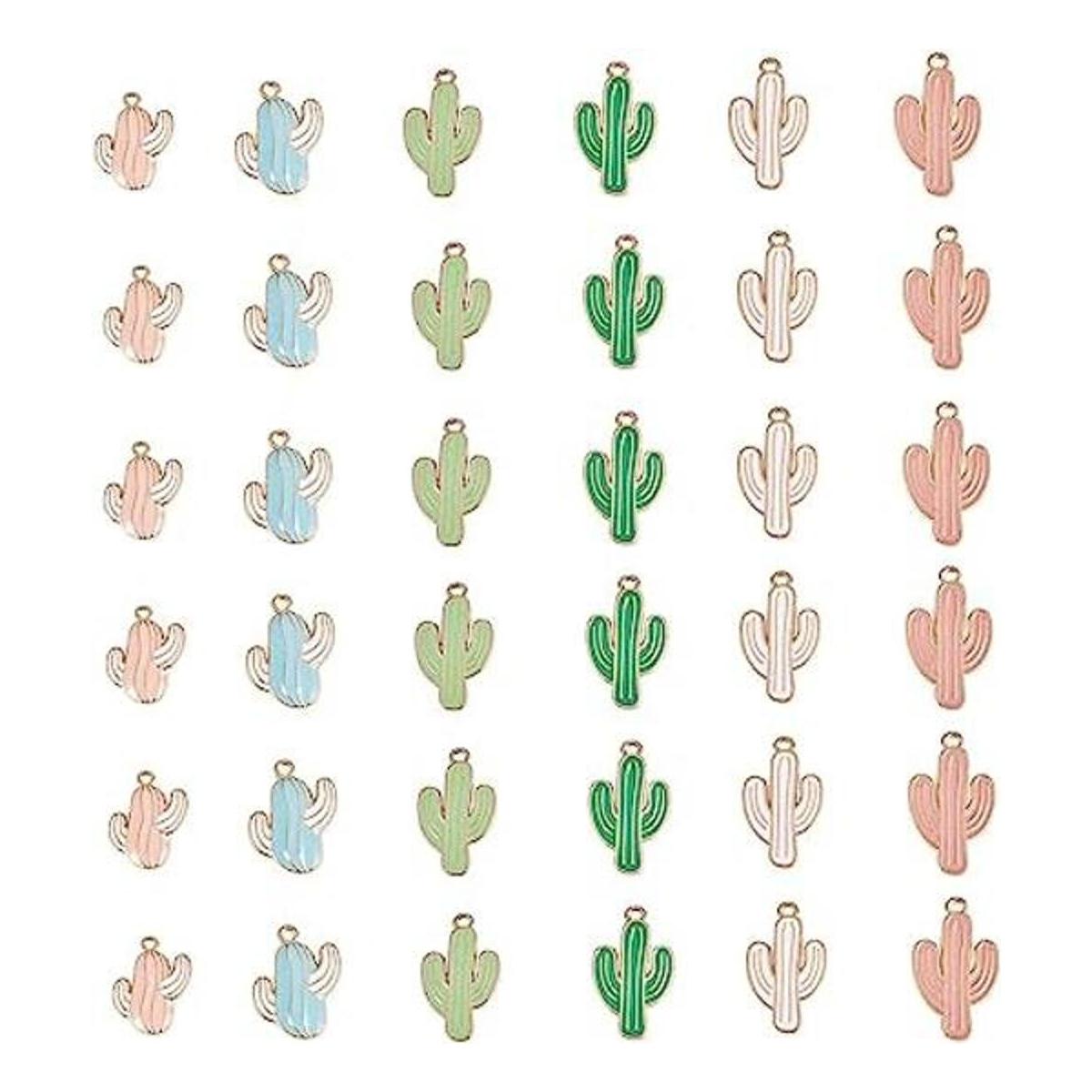 PH PandaHall 36 colgantes de cactus de 6 colores con