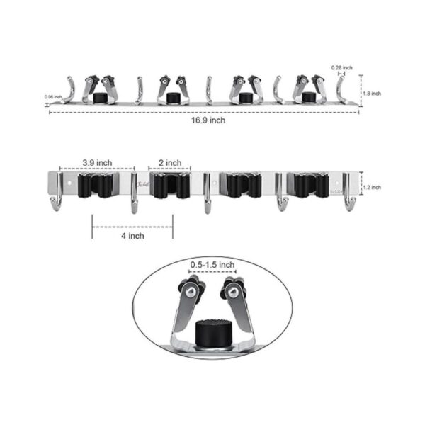 Favbal Soporte para fregonas de pared de acero inoxidable_4