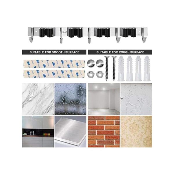 Favbal Soporte para fregonas de pared de acero inoxidable_6