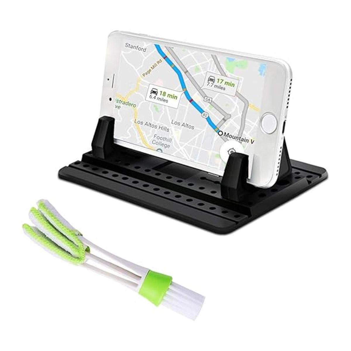 FineGood Soporte de teléfono para coche con cepillo de