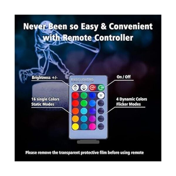 Lámpara 3D deportiva con control remoto y táctil varios_3
