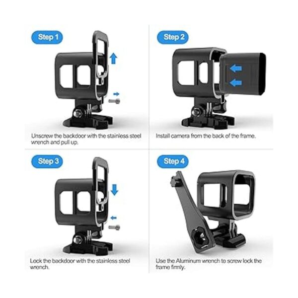 Nechkitter Carcasa de marco de aluminio para GoPro Hero 5_6