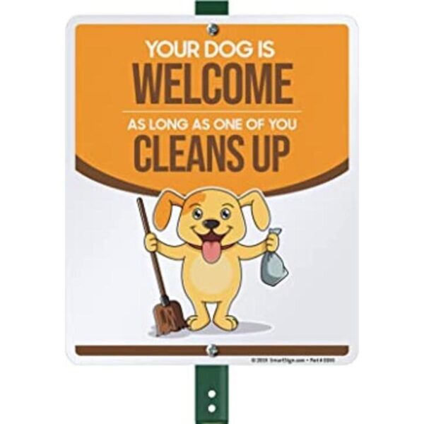 SmartSign Cartel divertido para caca de perro para patio_1
