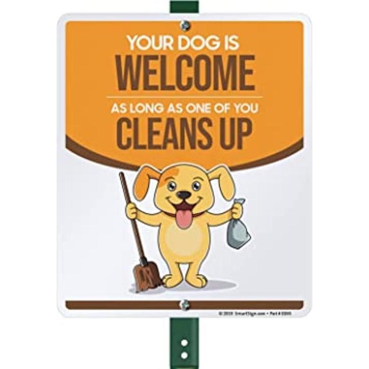 SmartSign Cartel divertido para caca de perro para patio