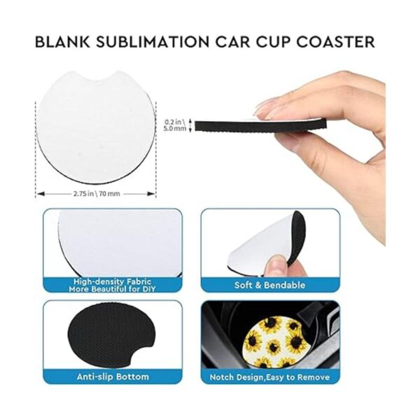 40 posavasos de sublimación en blanco para automóvil_2