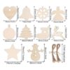 50 piezas de adornos de madera de Navidad colgantes en_2