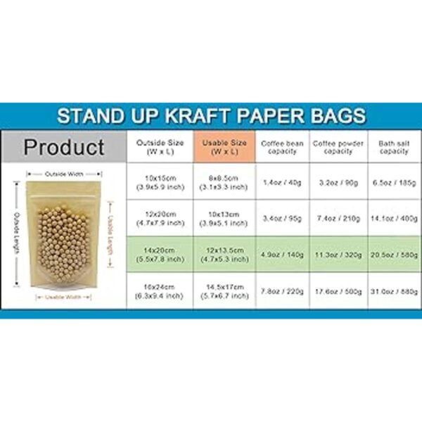 50 piezas de papel kraft transparente marrón Fornt para_2
