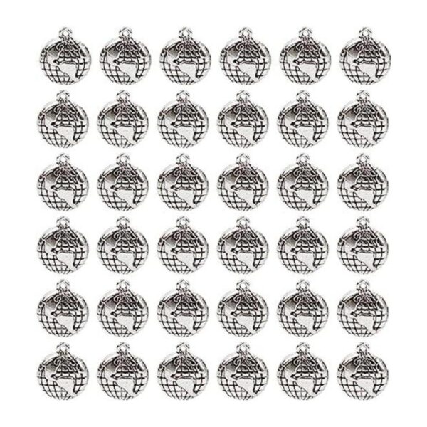 AUEAR 100 abalorios de globo de plata con diseño de globo_1