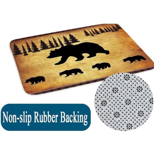 Alfombra de baño con diseño de oso negro tapete de baño_6