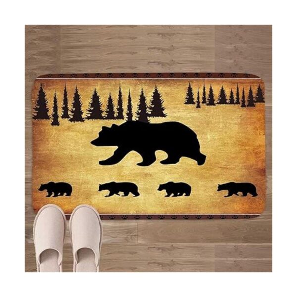 Alfombra de baño con diseño de oso negro tapete de baño_2