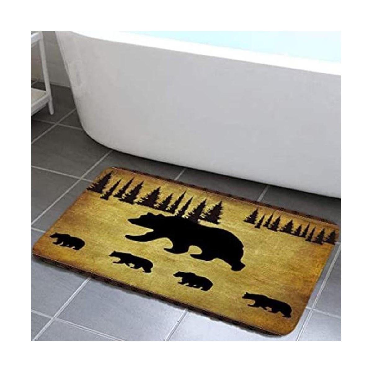 Alfombra de baño con diseño de oso negro tapete de baño