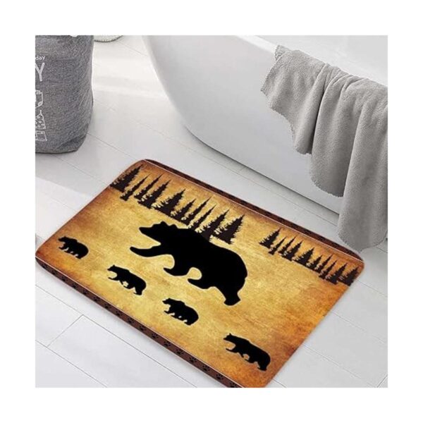 Alfombra de baño con diseño de oso negro tapete de baño_3