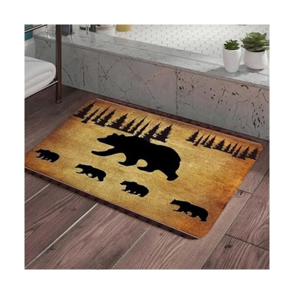 Alfombra de baño con diseño de oso negro tapete de baño_4