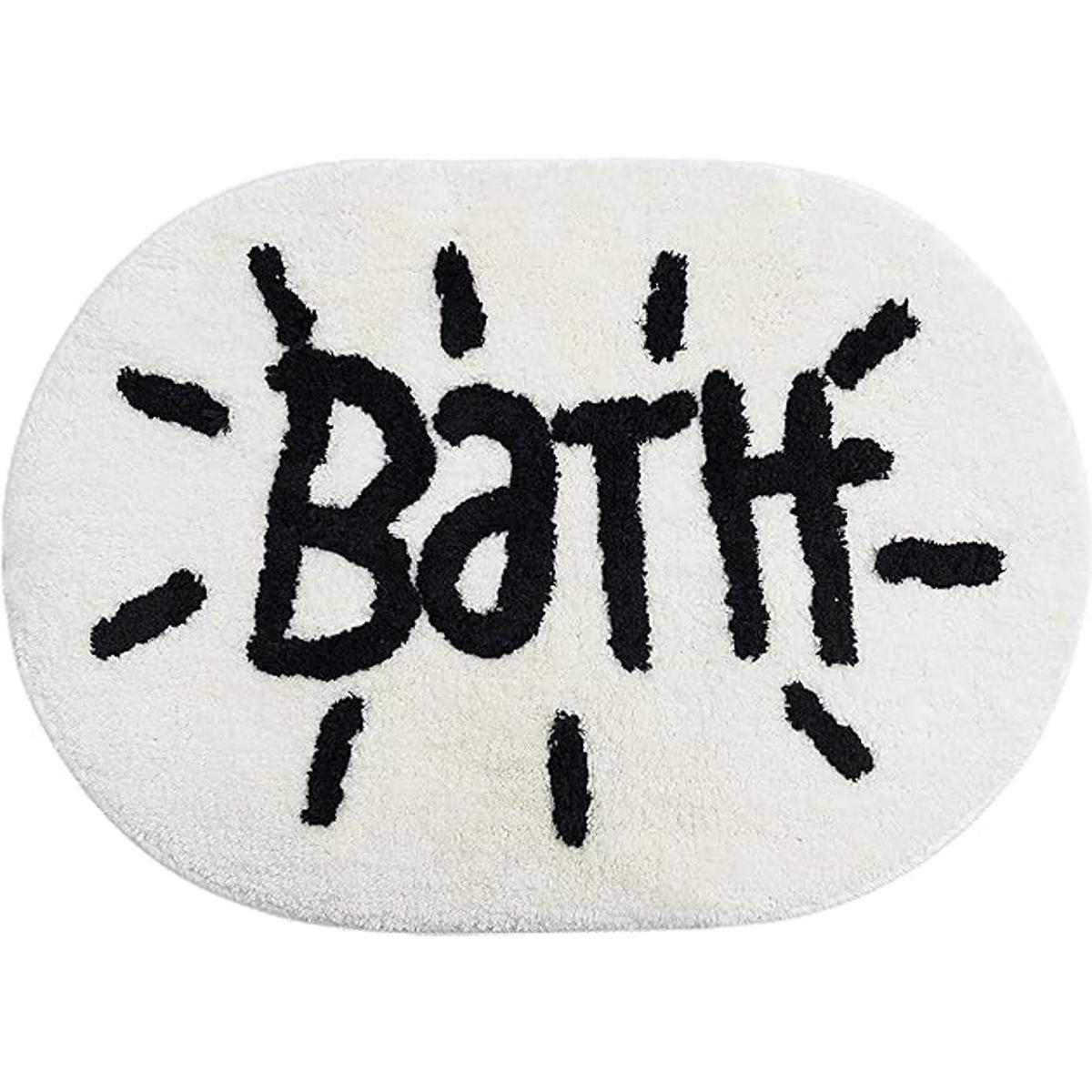 Alfombras de baño blancas y ovaladas bonitas para baño