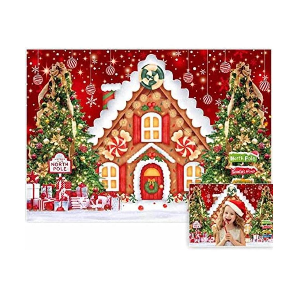 Allenjoy Fondo de Navidad para casa de jengibre para