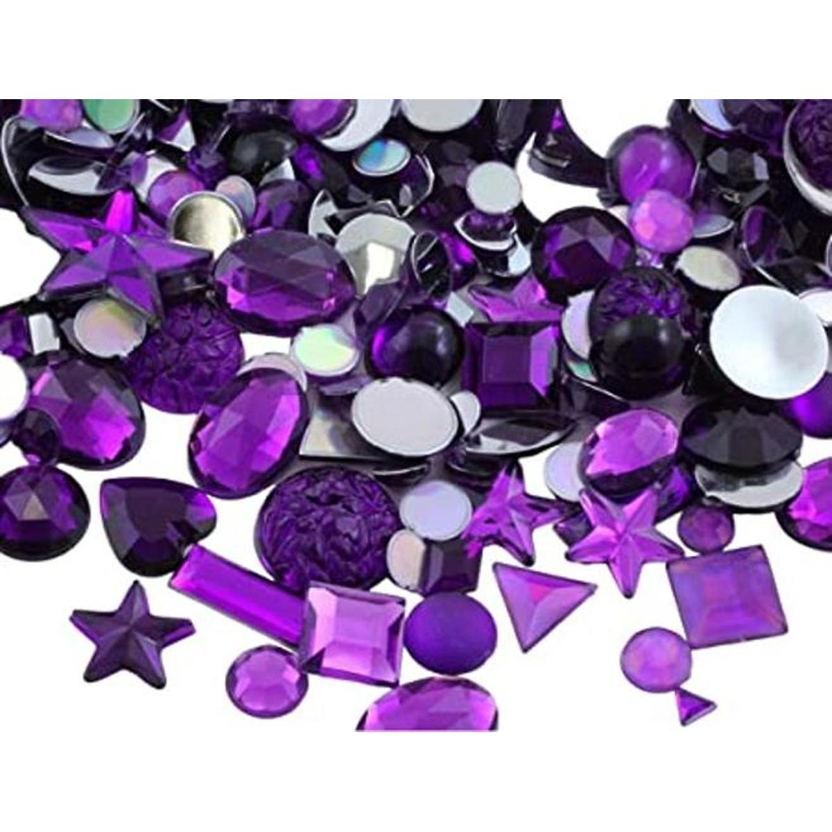 Allstarco Gemas de manualidades moradas a granel
