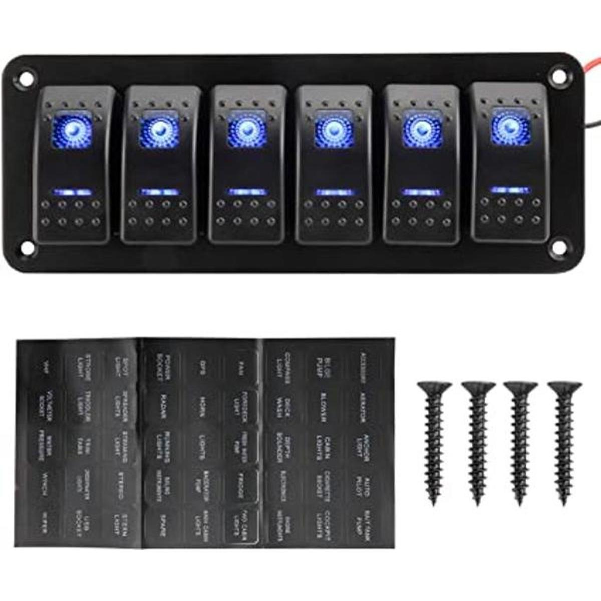 Amarine Made 1224 V Panel interruptor de barco iluminado