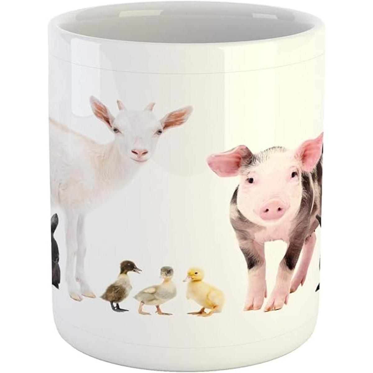Ambesonne Taza de animales de granja estudio de criaturas